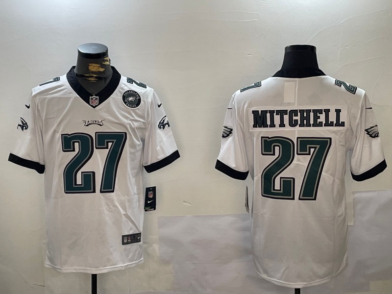 Men's Philadelphia Eagles #27 Quinyon Mitchell White Vapor Limited Nike Stitched NFL Jerseys