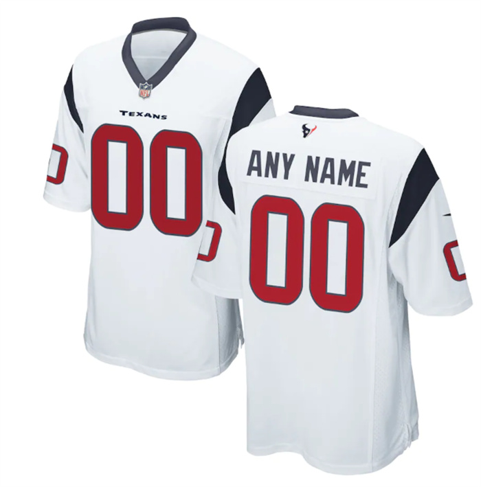 Men's Houston Texans Customized White Nike Stitched Game NFL Jersey