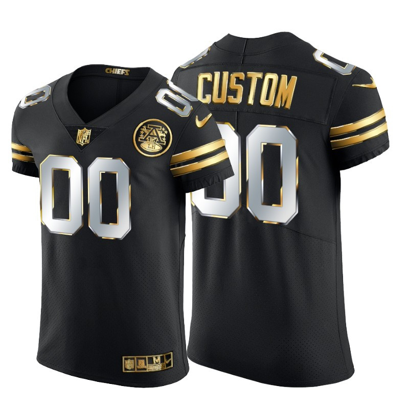 Men's Kansas City Chiefs Customized Nike Black Edition Vapor Untouchable Elite NFL Jersey