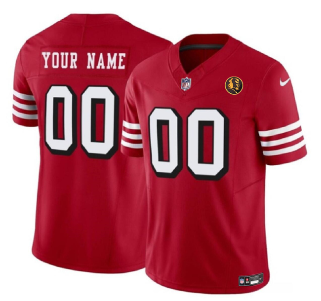 Men's San Francisco 49ers Customized Scarlet 2023 F.U.S.E. Alternate With John Madden Patch Vapor Limited Stitched Football Jersey