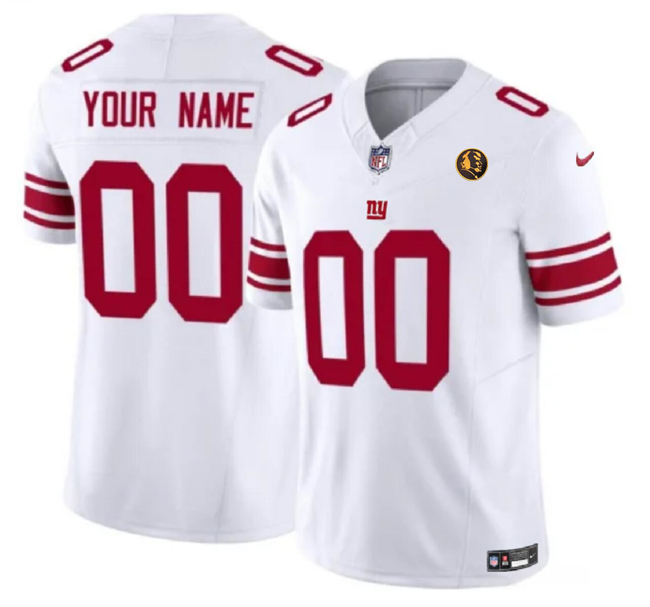 Men's New York Giants Customized White 2023 F.U.S.E. With John Madden Patch Vapor Limited Stitched Football Jersey