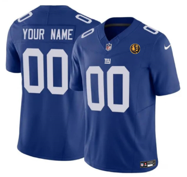 Men's New York Giants Customized Blue 2023 F.U.S.E. With John Madden Patch Vapor Limited Stitched Football Jersey