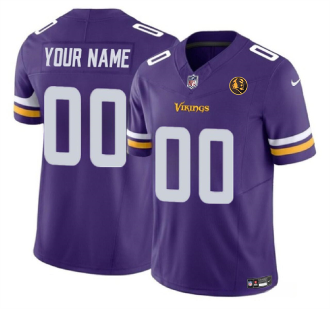 Men's Minnesota Vikings Customized Purple 2023 F.U.S.E. With John Madden Patch Vapor Limited Stitched Football Jersey