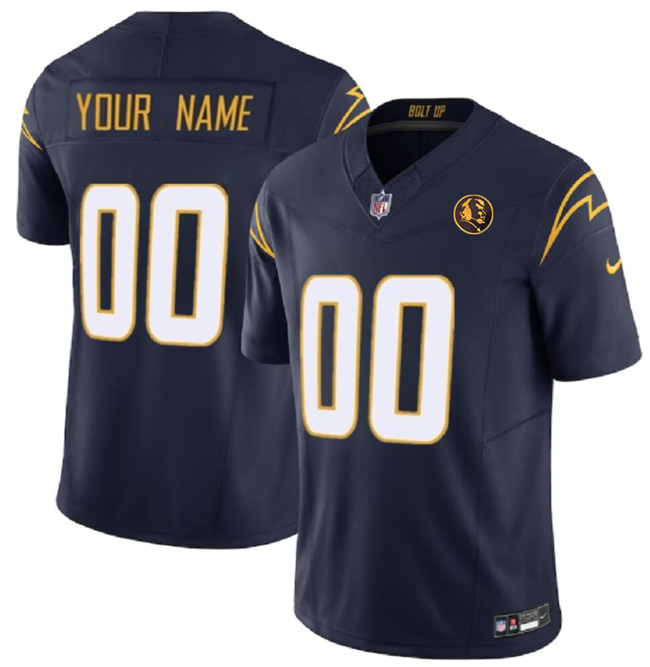 Men's Los Angeles Chargers Customized Navy 2023 F.U.S.E. With John Madden Patch Vapor Limited Stitched Football Jersey