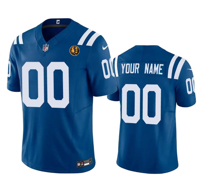 Men's Indianapolis Colts Customized Blue 2023 F.U.S.E. With John Madden Patch Vapor Limited Stitched Football Jersey