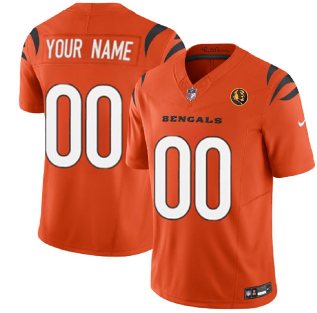 Men's Cincinnati Bengals Customized Orange 2023 F.U.S.E. With John Madden Patch Vapor Limited Stitched Football Jersey