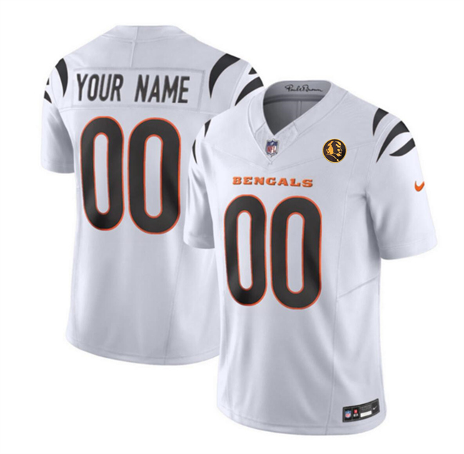 Men's Cincinnati Bengals Customized White 2023 F.U.S.E. With John Madden Patch Vapor Limited Stitched Football Jersey