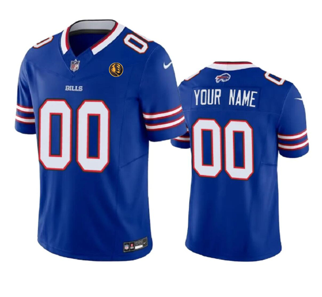 Men's Buffalo Bills Customized Blue 2023 F.U.S.E. With John Madden Patch Vapor Limited Stitched Football Jersey