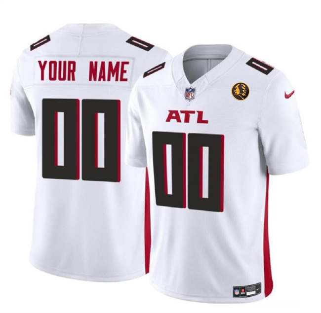 Men's Atlanta Falcons Customized White 2023 F.U.S.E. With John Madden Patch Vapor Limited Stitched Football Jersey