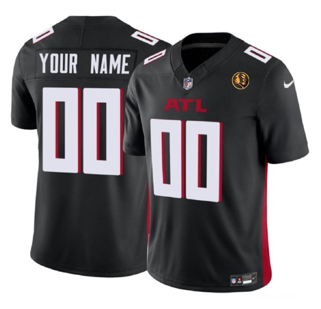 Men's Atlanta Falcons Customized Black 2023 F.U.S.E. With John Madden Patch Vapor Limited Stitched Football Jersey