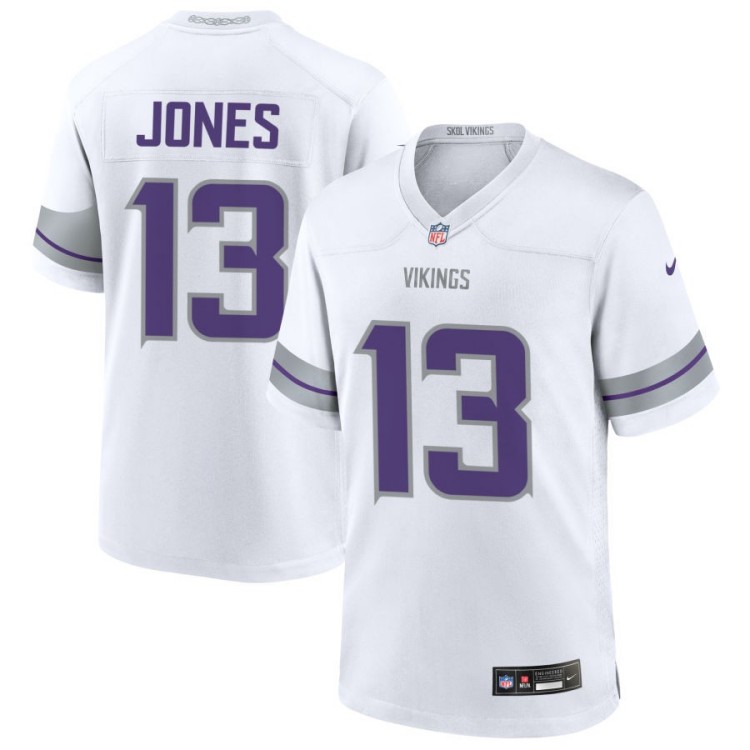 Men's Minnesota Vikings #13 Daniel Jones White Alternate NFL Nike Game Jersey