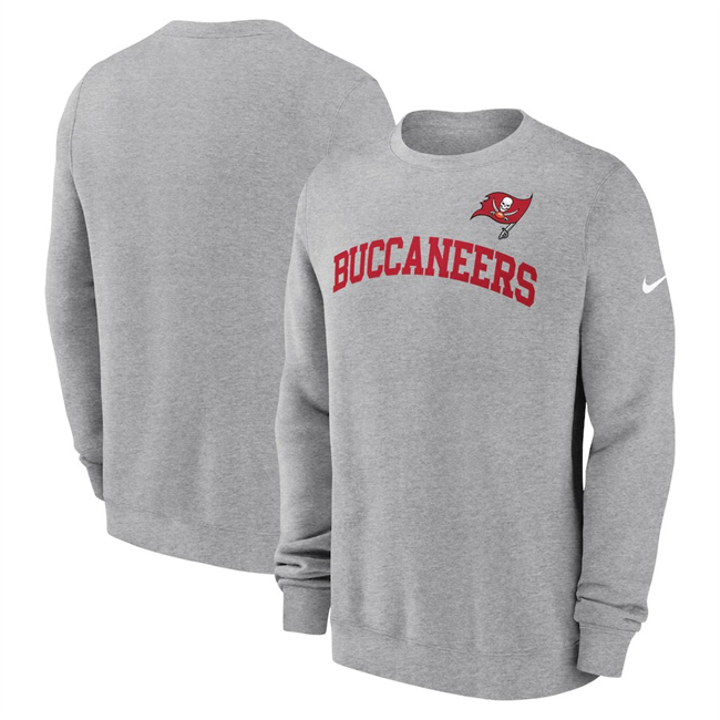 Men's Tampa Bay Buccaneers Heather Grey Club Pullover Sweatshirt