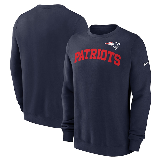 Men's New England Patriots Navy Club Pullover Sweatshirt