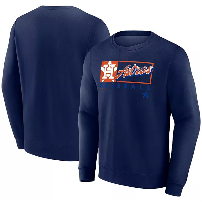 Men's Houston Astros Navy Focus Fleece Pullover Sweatshirt