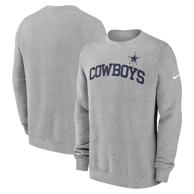 Men's Dallas Cowboys Heather Grey Club Pullover Sweatshirt