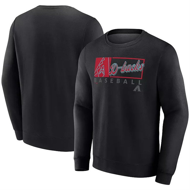 Men's Arizona Diamondbacks Black Focus Fleece Pullover Sweatshirt