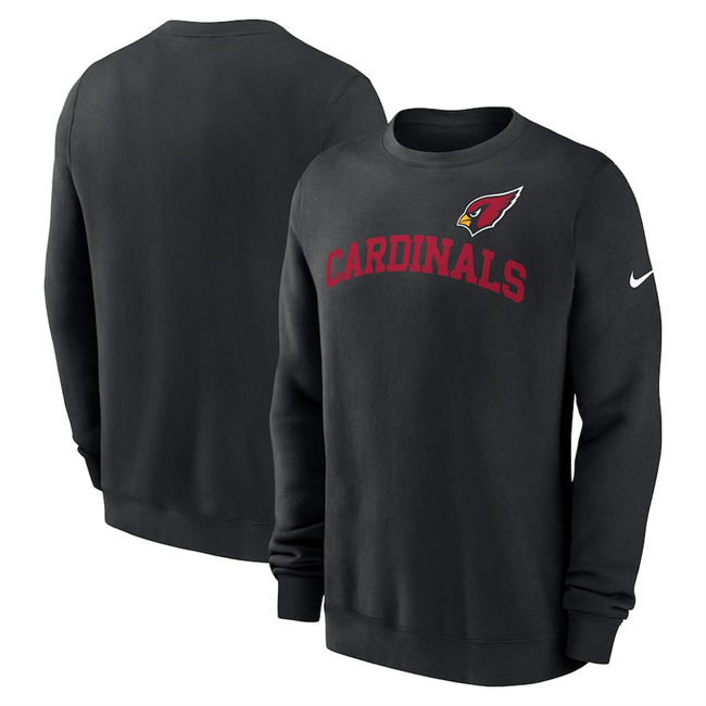 Men's Arizona Cardinals Black Club Pullover Sweatshirt