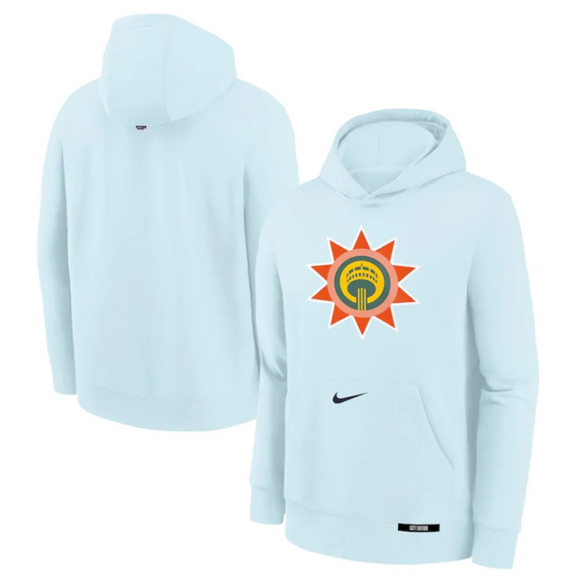 Men's San Antonio Spurs Light Blue 2024-25 City Edition Fleece Club Pullover Hoodie