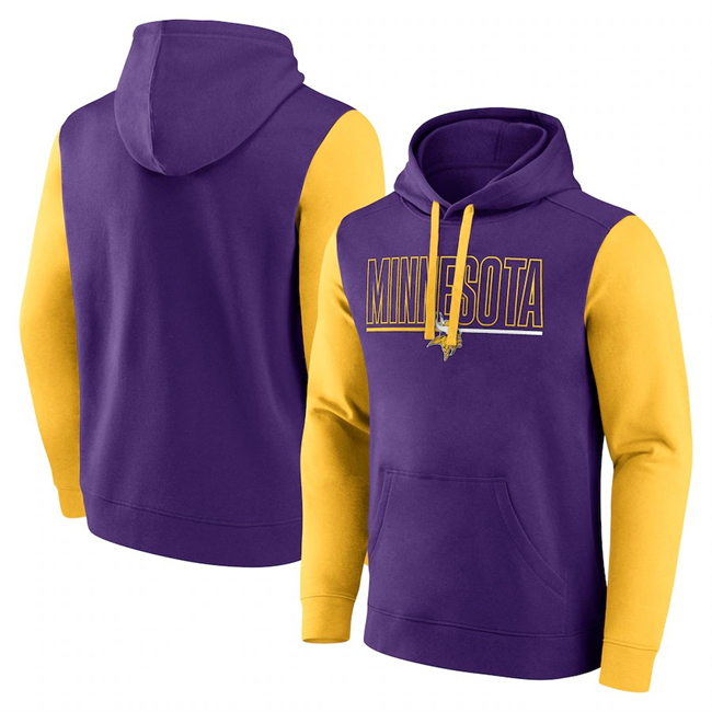 Men's Minnesota Vikings Purple Gold Fleece Pullover Hoodie