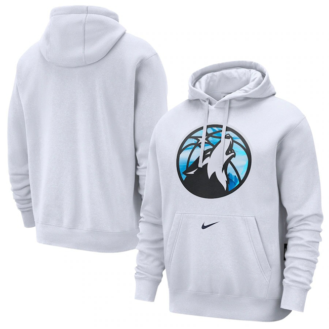 Men's Minnesota Timberwolves White 2024-25 City Edition Essential Club Pullover Hoodie