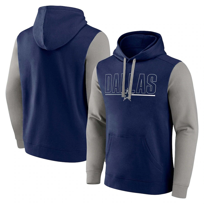 Men's Dallas Cowboys Navy Grey Outline Pullover Hoodie