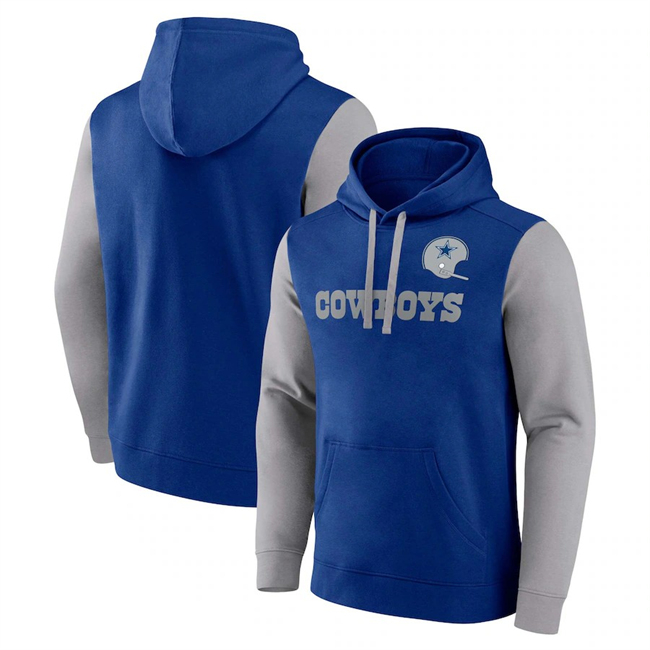 Men's Dallas Cowboys Blue Grey Fleece Pullover Hoodie