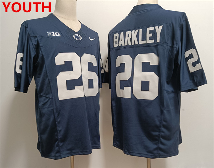 Youth Penn State Nittany Lions #26 Saquon Barkley Navy F.U.S.E Vapor Limited Football Jersey