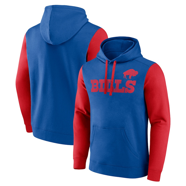 Men's Buffalo Bills Blue Gold Fleece Pullover Hoodie