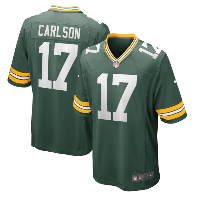 Men's Green Bay Packers #17 Anders Carlson Green Game Football Stitched Jersey