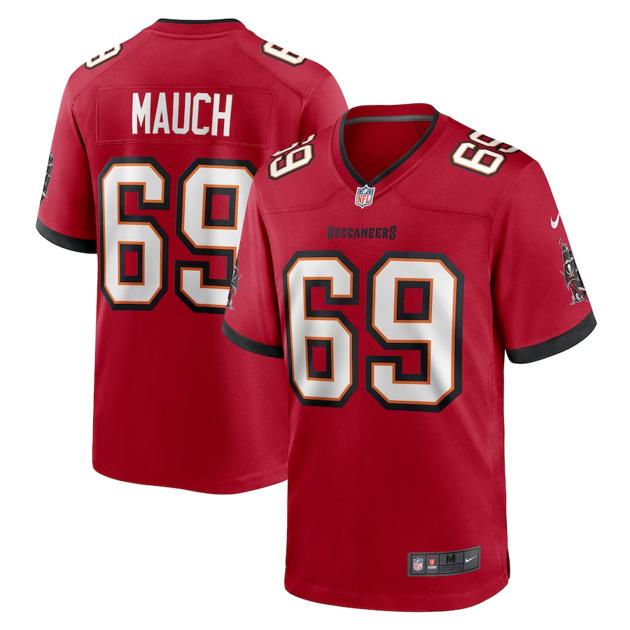 Men's Tampa Bay Buccaneers #69 Cody Mauch Red Game Football Stitched Jersey