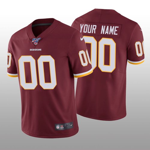 Men's Washington Redskins Custom Burgundy Vapor Limited 100th Season Jersey