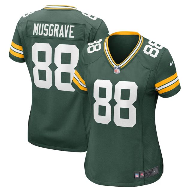 Women's Green Bay Packers #88 Luke Musgrave Green Game Football Stitched Jersey