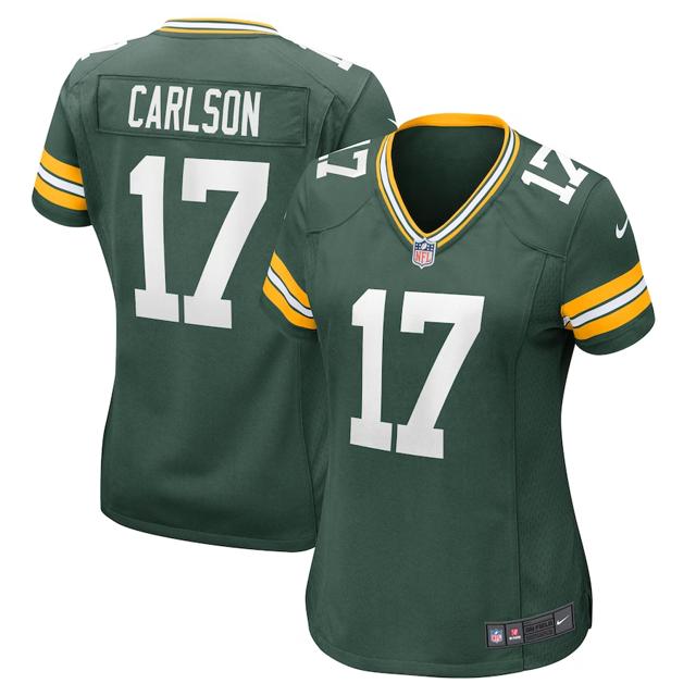 Women's Green Bay Packers #17 Anders Carlson Green Game Football Stitched Jersey