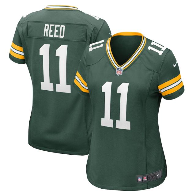 Women's Green Bay Packers #11 Jayden Reed Green Game Football Stitched Jersey