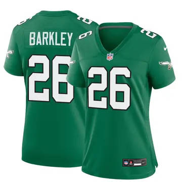 Women's Philadelphia Eagles #26 Saquon Barkley Kelly Green Alternate Game Stitched Football Jersey