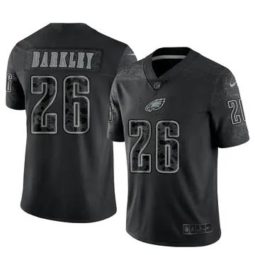 Men's Philadelphia Eagles #26 Saquon Barkley Reflective Black Stitched Nike NFL Football Jersey