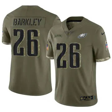 Men's Philadelphia Eagles #26 Saquon Barkley 2022 Salute to Service Olive Stitched Nike NFL Football Jersey