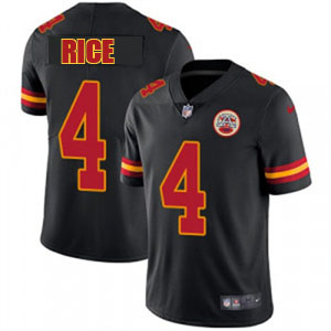 Youth Kansas City Chiefs #4 Rashee Rice Vapor Limited Color Rush Nike NFL Stitched Jersey Black