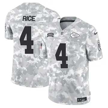 Youth Kansas City Chiefs #4 Rashee Rice Vapor Limited 2024 Salute to Service Nike NFL Stitched Jersey Arctic Camo