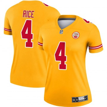 Women's Kansas City Chiefs #4 Rashee Rice Inverted Legend Nike NFL Stitched Jersey Gold