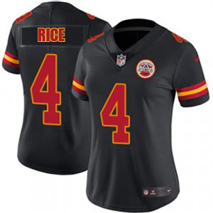 Women's Kansas City Chiefs #4 Rashee Rice Color Rush Nike NFL Stitched Jersey Black