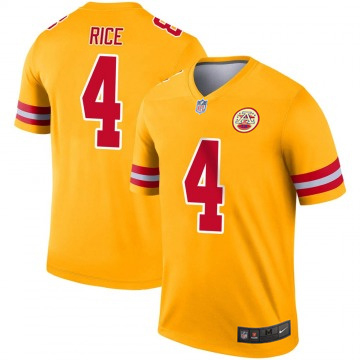 Men's Kansas City Chiefs #4 Rashee Rice Inverted Legend Nike NFL Stitched Jersey Gold