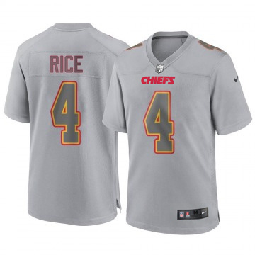 Men's Kansas City Chiefs #4 Rashee Rice Atmosphere Fashion Nike NFL Stitched Jersey Gray