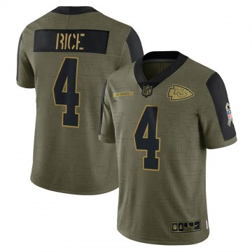 Men's Kansas City Chiefs #4 Rashee Rice 2021 Salute to Service Nike NFL Stitched Jersey Olive