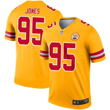 Youth Kansas City Chiefs #95 Chris Jones Vapor Limited Inverted Legend Gold Nike Stitched NFL Jersey