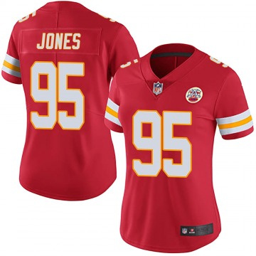 Women's Kansas City Chiefs #95 Chris Jones Vapor Limited Red Nike Stitched NFL Jersey