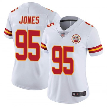 Women's Kansas City Chiefs #95 Chris Jones Vapor Limited White Nike Stitched NFL Jersey