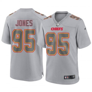 Men's Kansas City Chiefs #95 Chris Jones Limited Atmosphere Fashion Gray Nike Stitched NFL Jersey