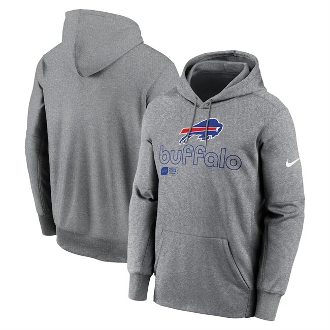 Men's Buffalo Bills Grey Performance Pullover Hoodie