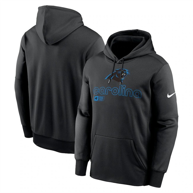 Men's Carolina Panthers Black Performance Pullover Hoodie